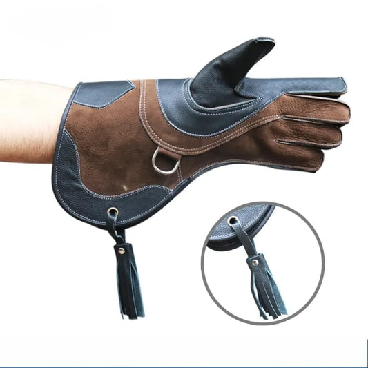 Leather Falconry 16 Inch Animal Handling Gloves for Dog Bite, Cat, Snake, Welding, Gardening, Beekeeping & Heat Resistance
