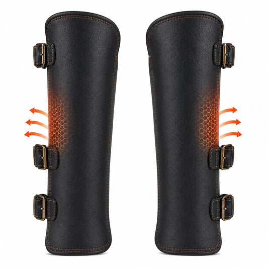 Motorcycle Heat Shield Leg Guard, Premium Leather, Motorcycle leg Protector Mud Guard