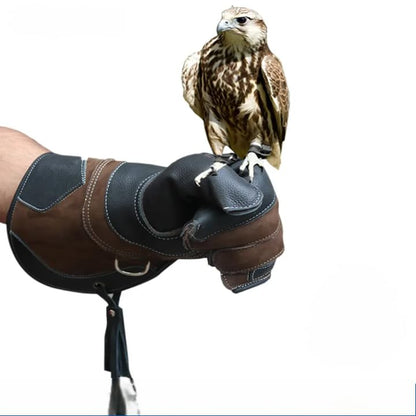 Leather Falconry 16 Inch Animal Handling Gloves for Dog Bite, Cat, Snake, Welding, Gardening, Beekeeping & Heat Resistance