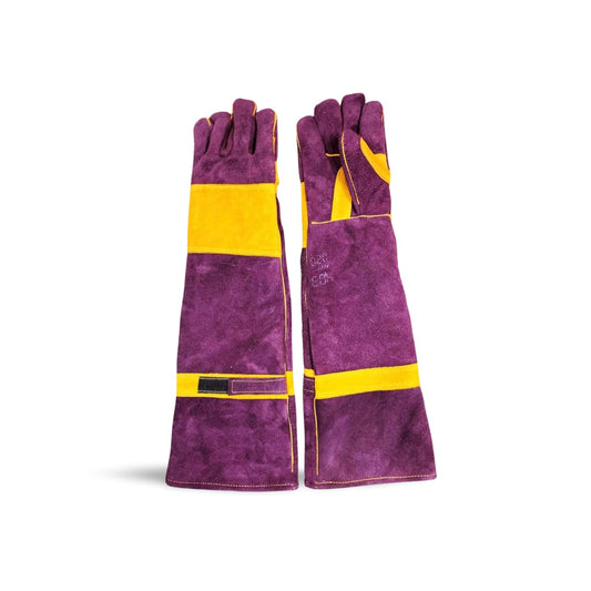 HANMECH long leather falconry gloves for bird handling and protection