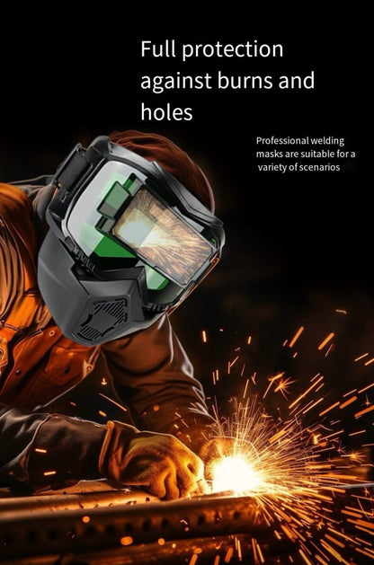 Welding Helmet, Auto-Darkening dimmimg Full Face Coverage, detailed view while welding Integrated Design, HD vision 98% True Color & breathable best for welding task
