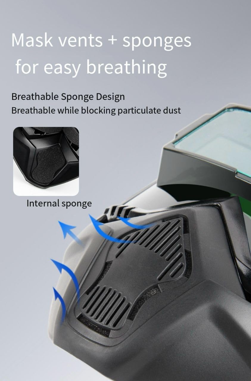 Welding Helmet, Auto-Darkening dimmimg Full Face Coverage, detailed view while welding Integrated Design, HD vision 98% True Color & breathable best for welding task