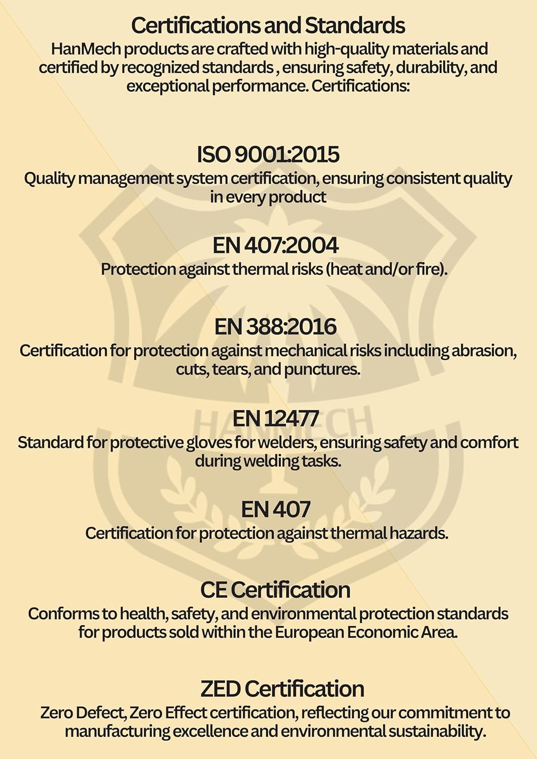 HANMECH leather animal handling gloves product features and specifications