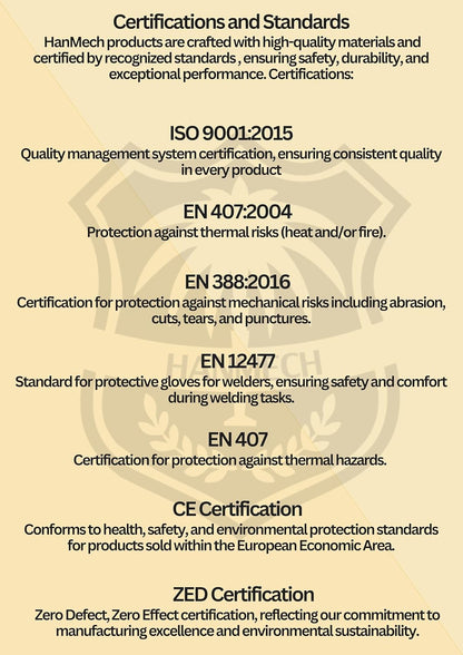 HANMECH leather animal handling gloves product features and specifications