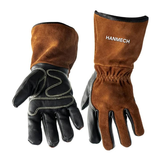Long Cuff Leather Gloves for Dog, Reptile and Animal Bite Protection