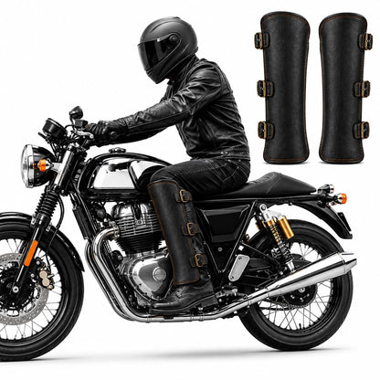Motorcycle Heat Shield Leg Guard, Premium Leather, Motorcycle leg Protector Mud Guard