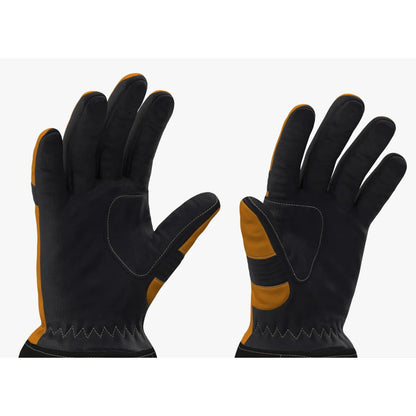 This leather animal handling gloves providing bite protection while safely handling a dog and reptile, designed for durable and secure animal handling.